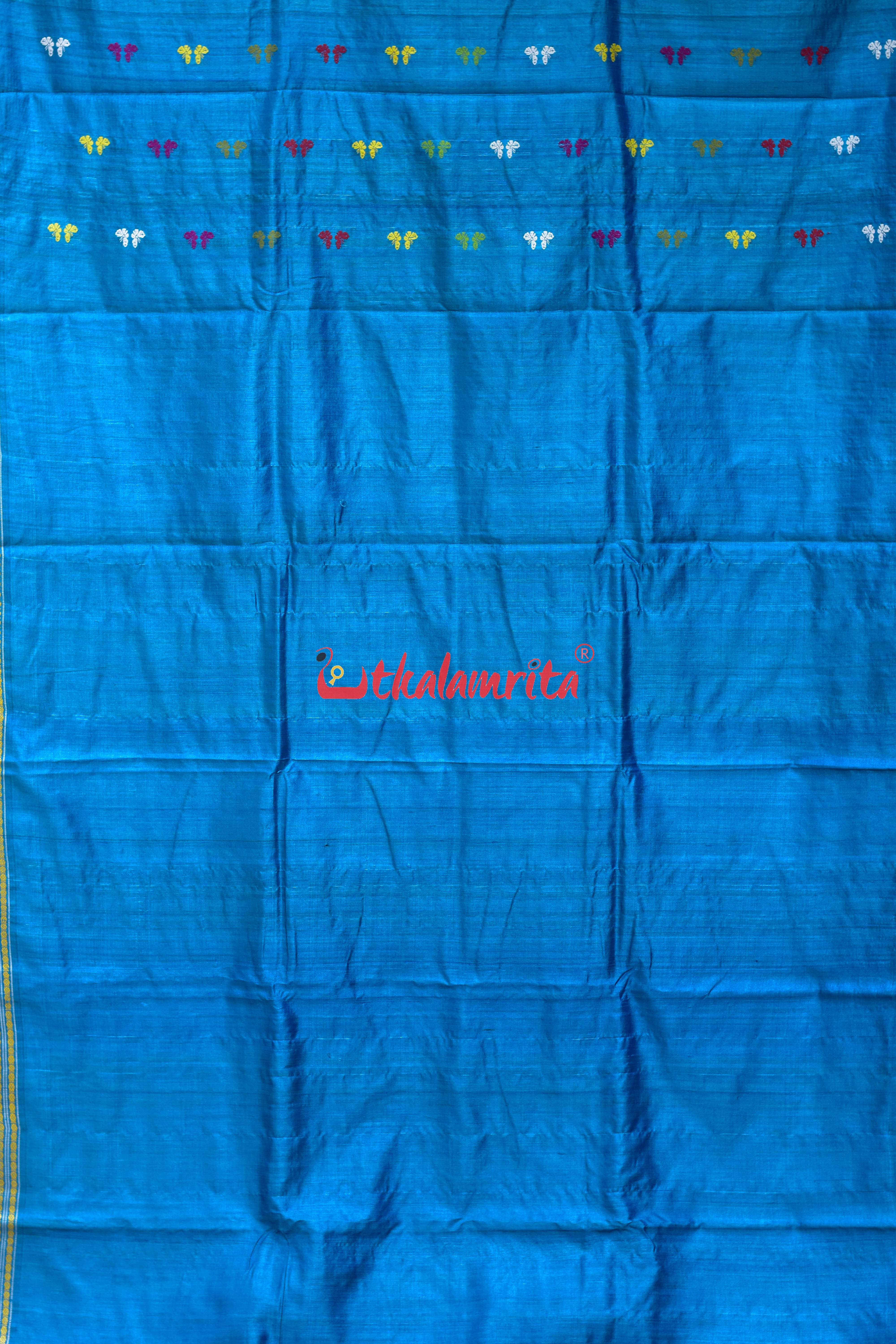 Sky Blue Butterfly Body Gopalpur Tussar Silk Saree