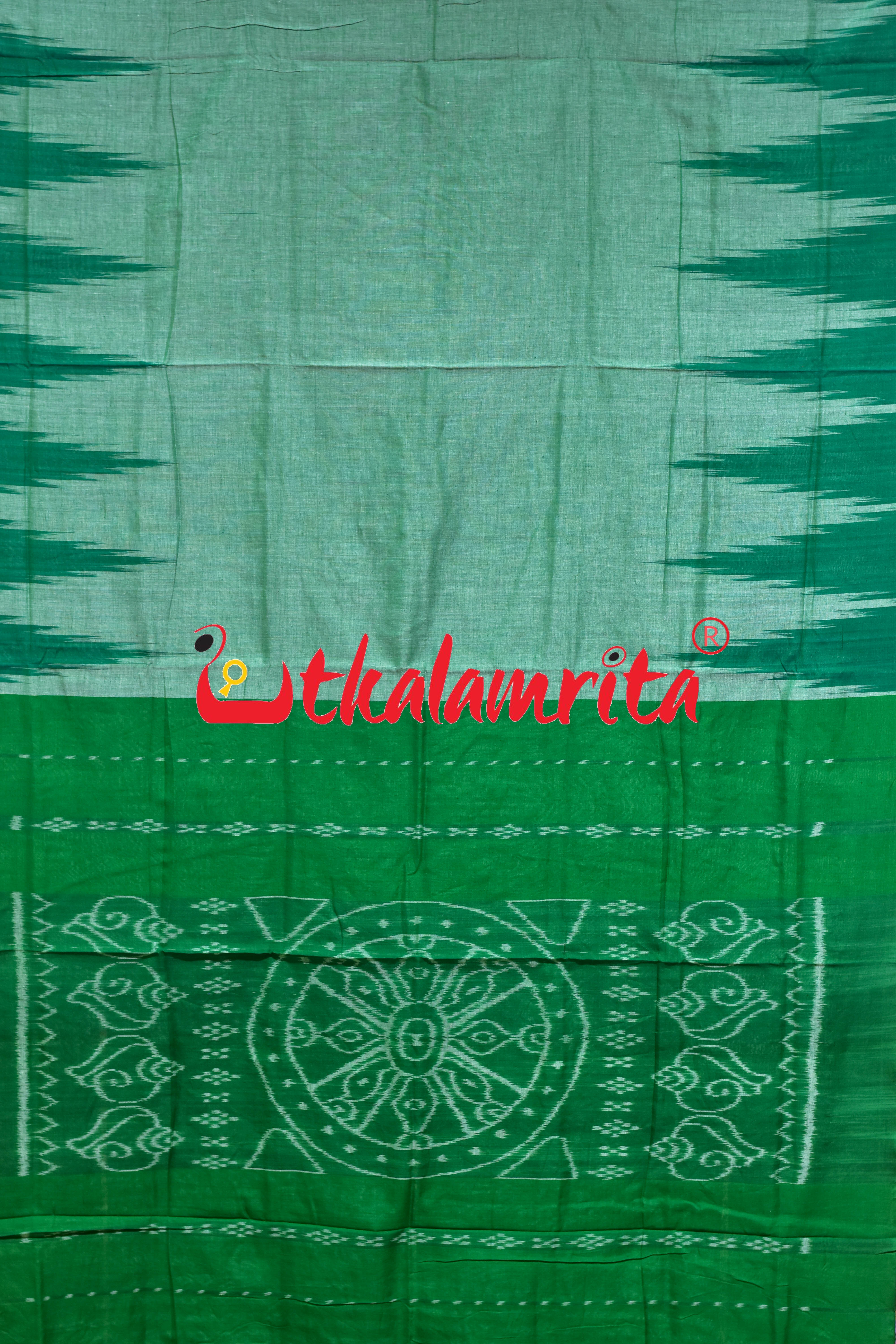 Green Kargil Kumbha Cotton Saree
