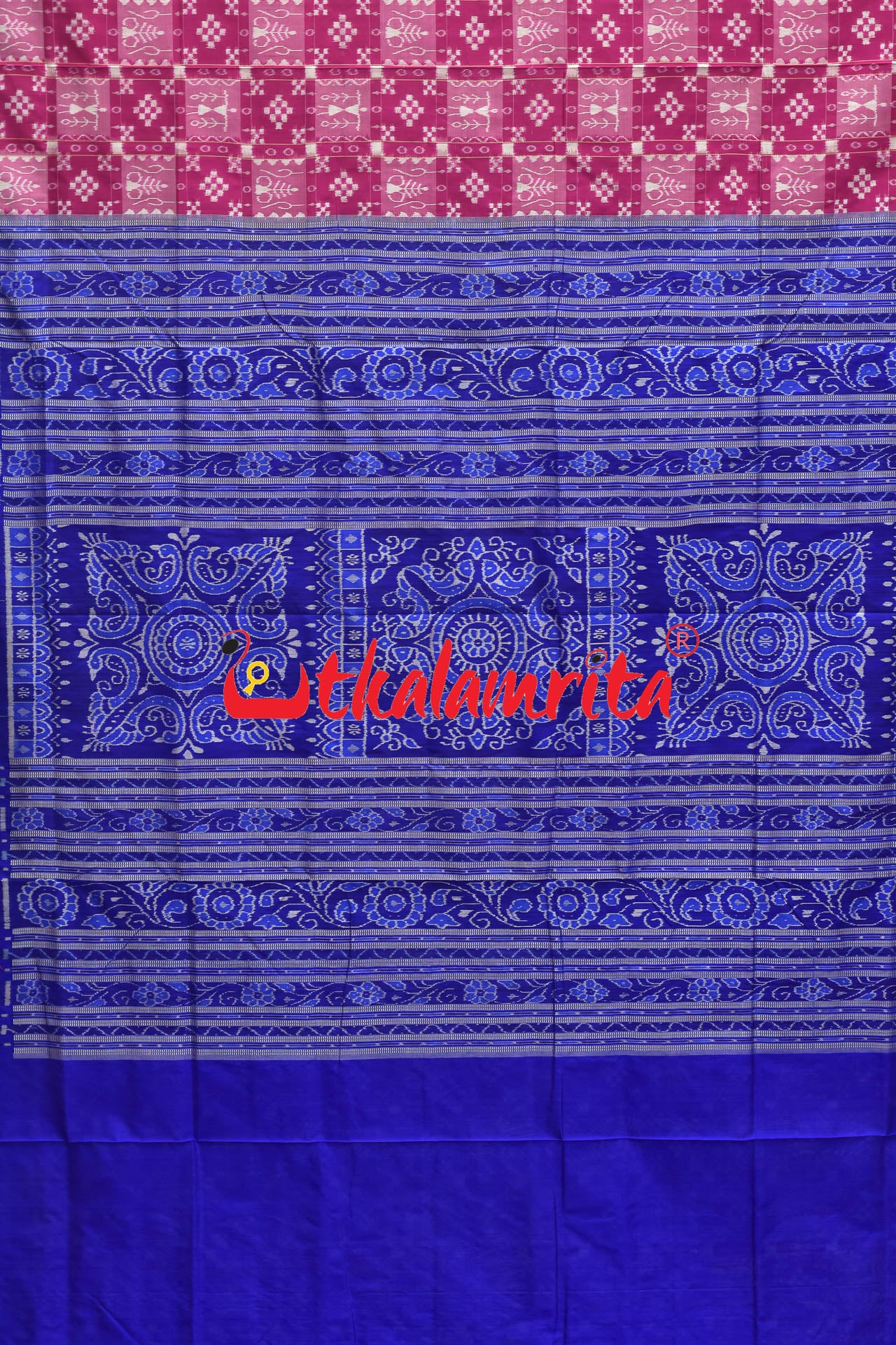 45 Kuthi Pink Sambalpuri Pasapali Silk Saree