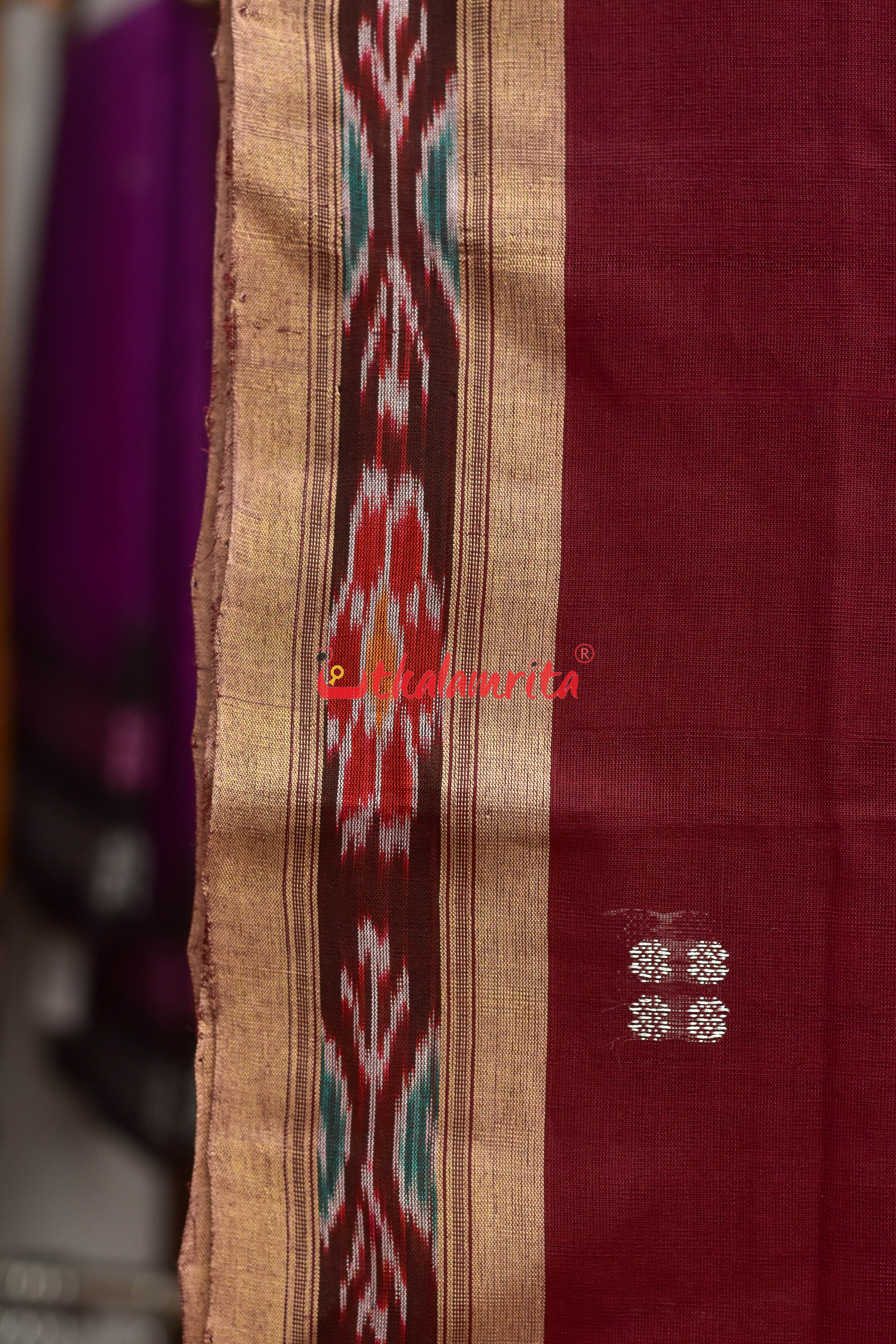 Coffee Chandan Pittala Single Cotton Saree