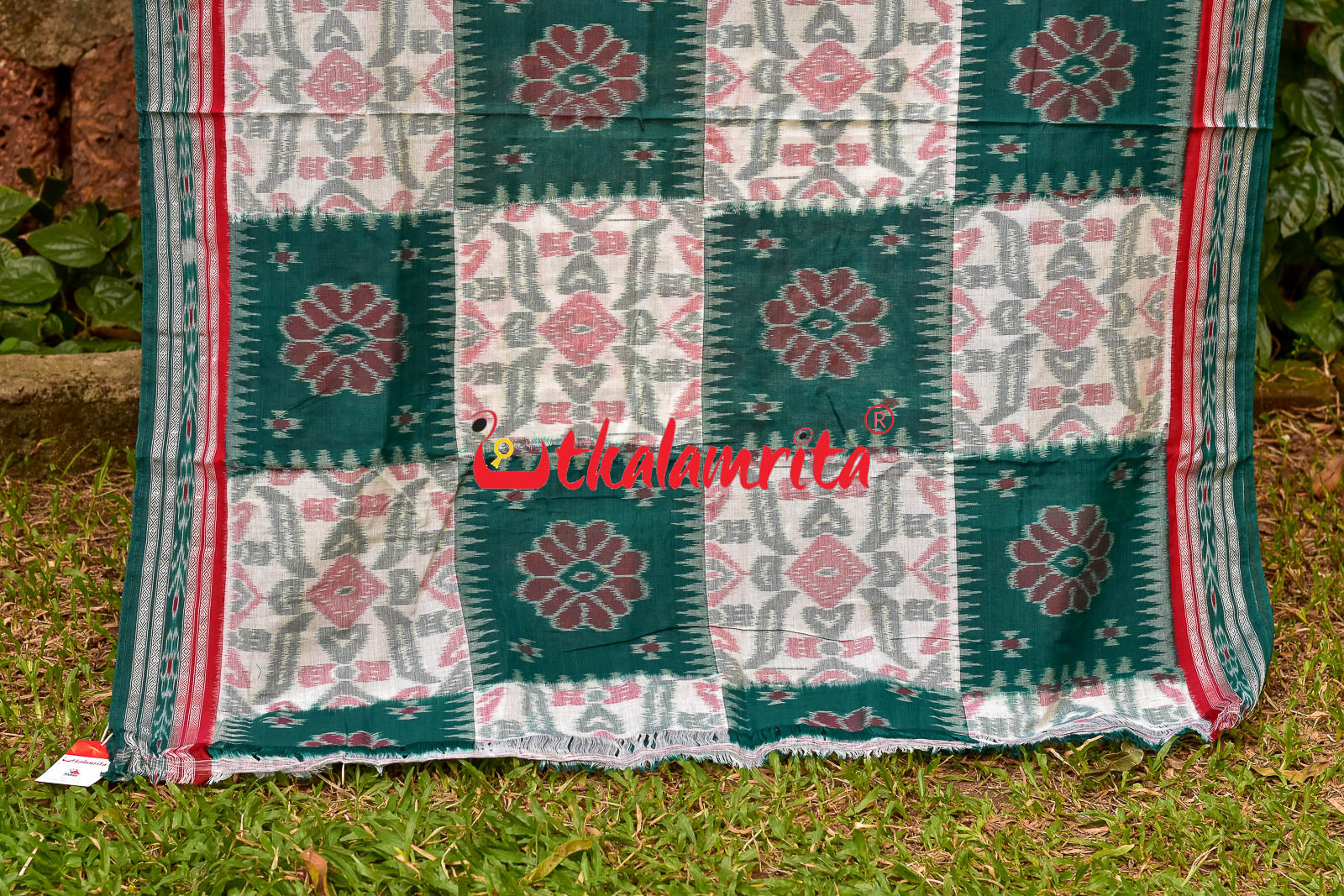 Box Computer Green Khandua Cotton Saree