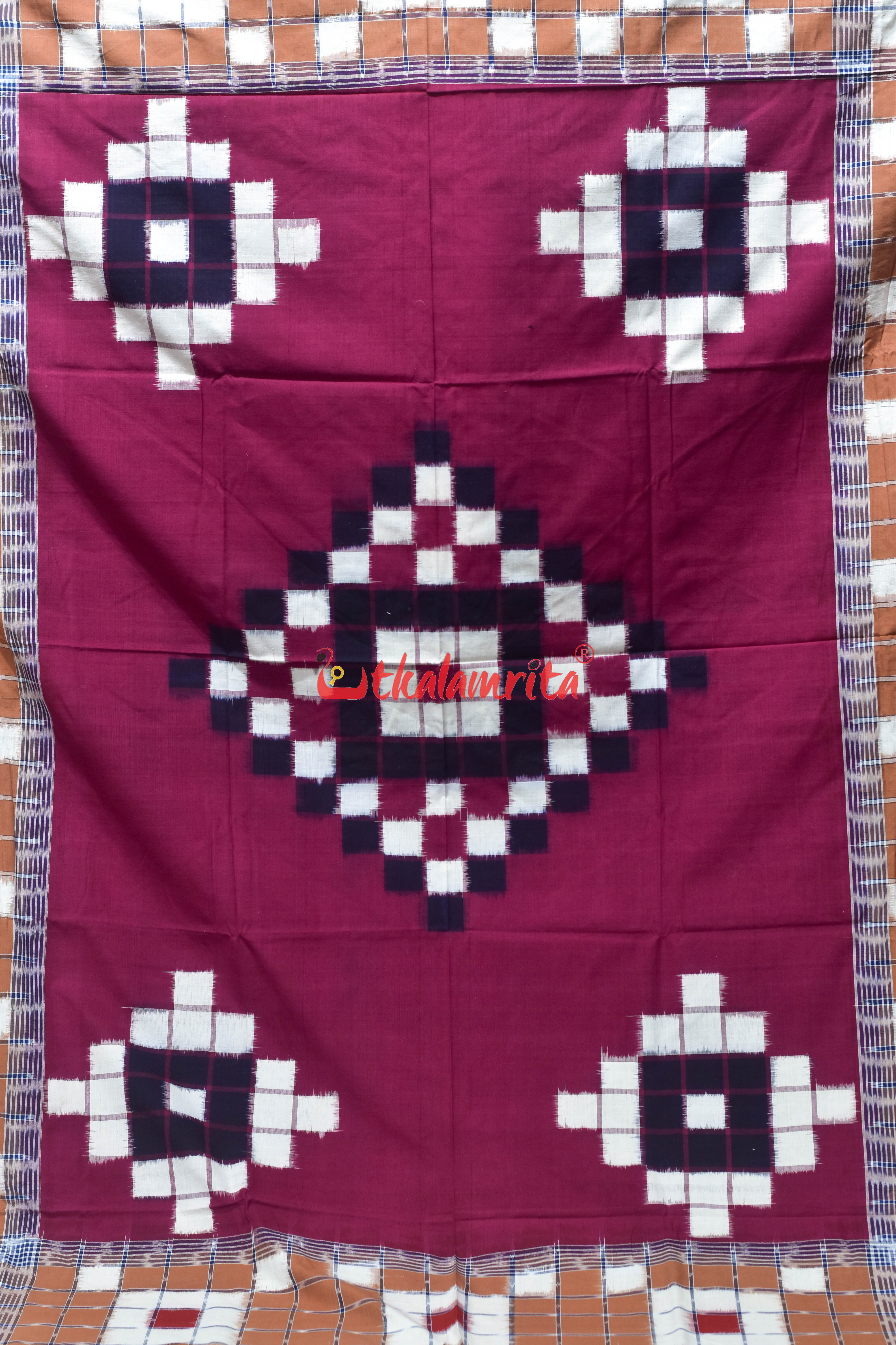 Green Maroon Checks Pasapali Bedsheet