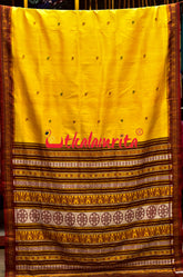 Haldi Pata With Chakra Border Khandua Silk Saree