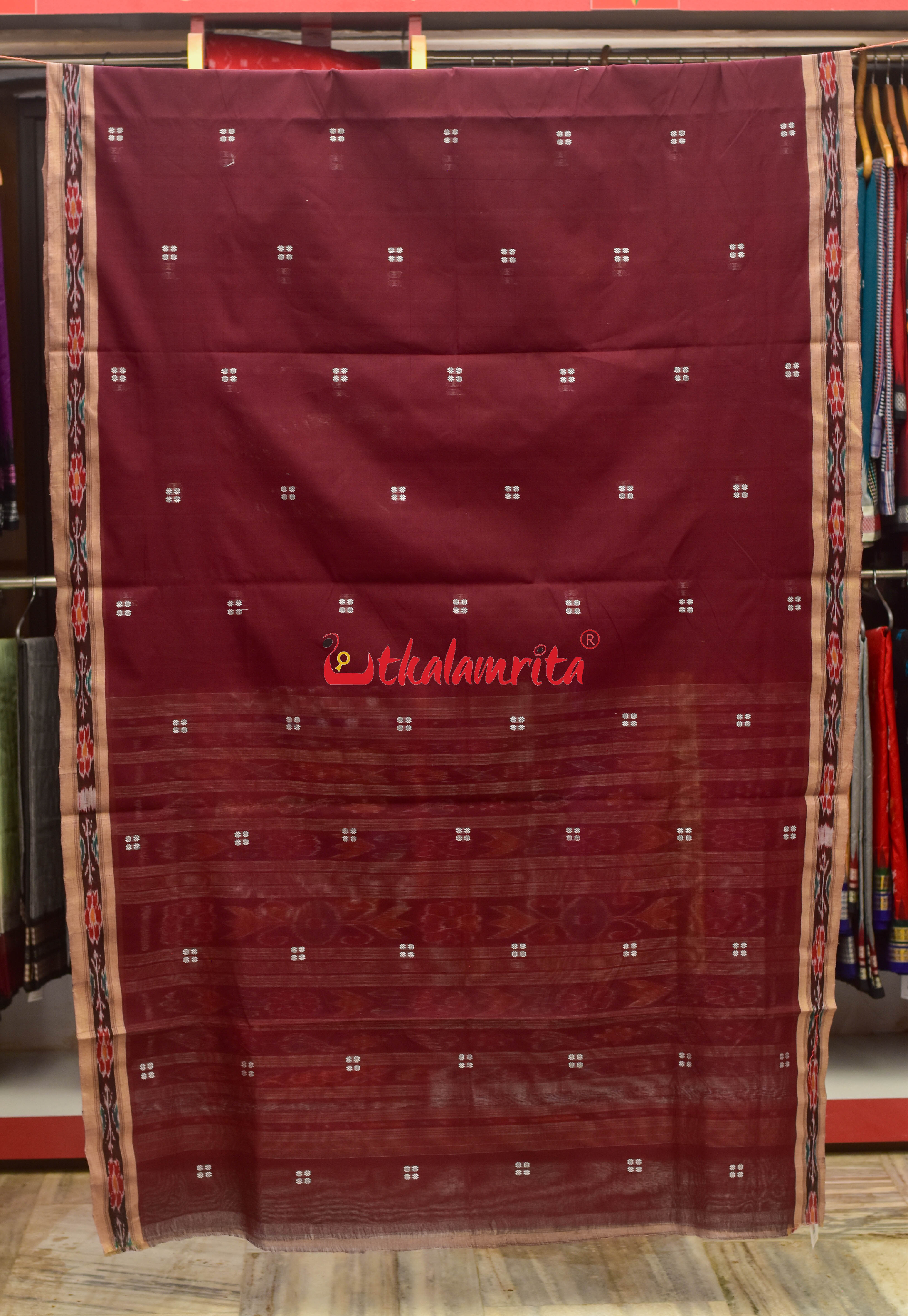 Coffee Chandan Pittala Single Cotton Saree