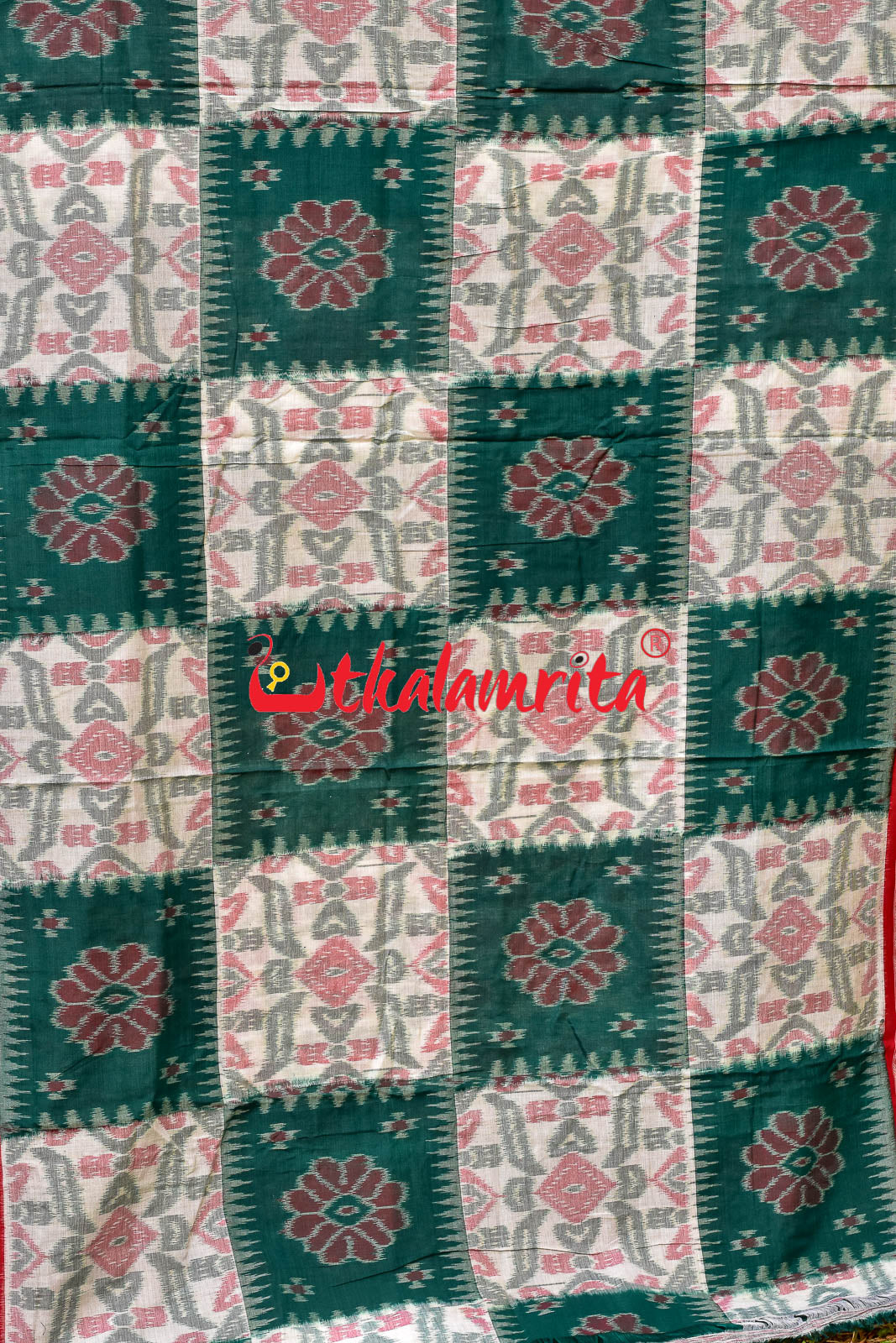 Box Computer Green Khandua Cotton Saree