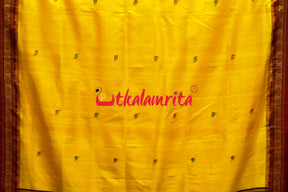 Haldi Pata With Chakra Border Khandua Silk Saree