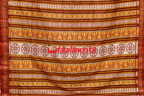 Haldi Pata With Chakra Border Khandua Silk Saree