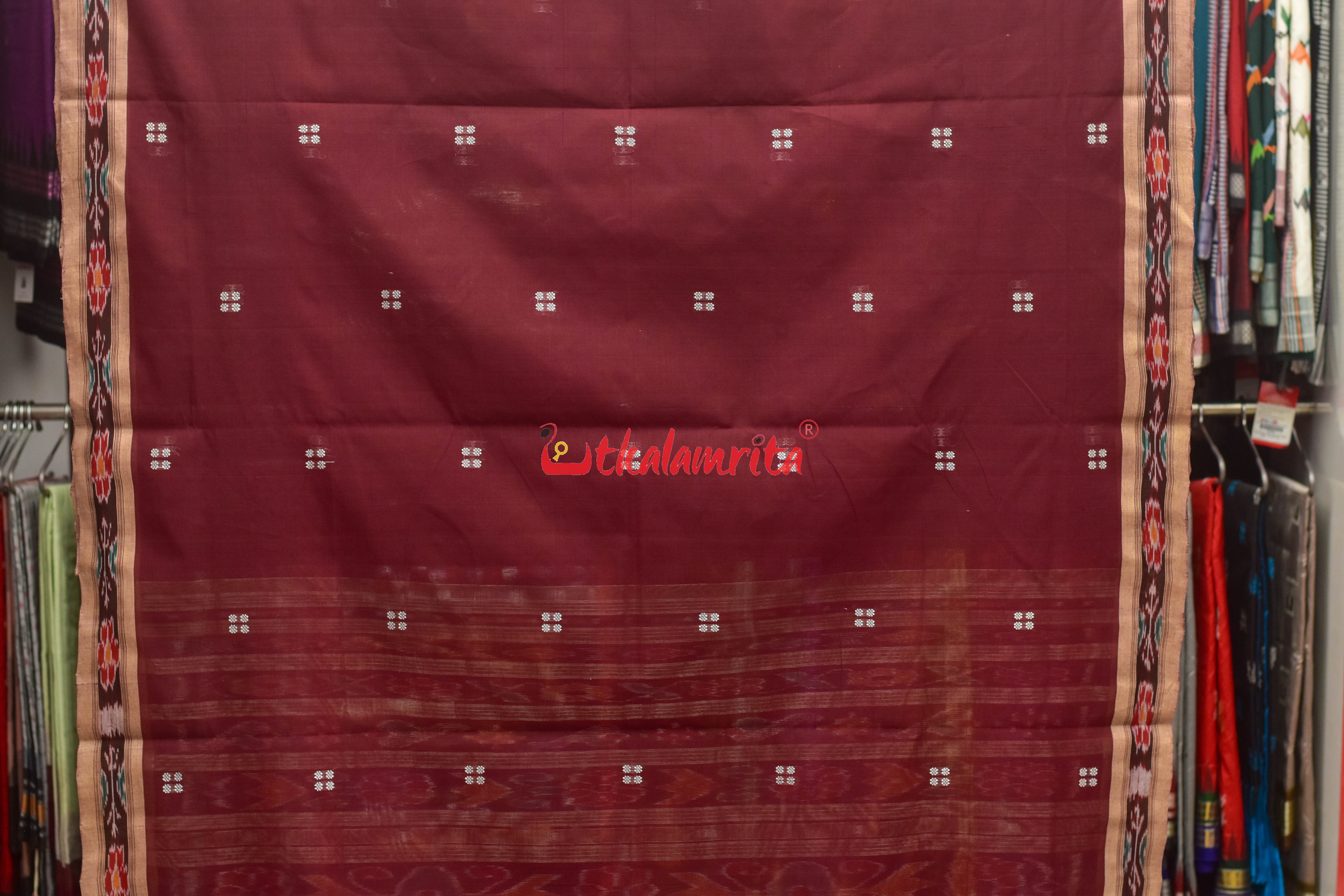 Coffee Chandan Pittala Single Cotton Saree