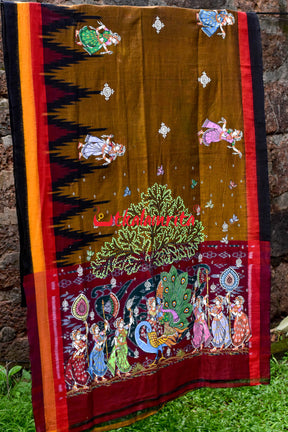 Mayura Rasa Pattachitra Cotton Saree