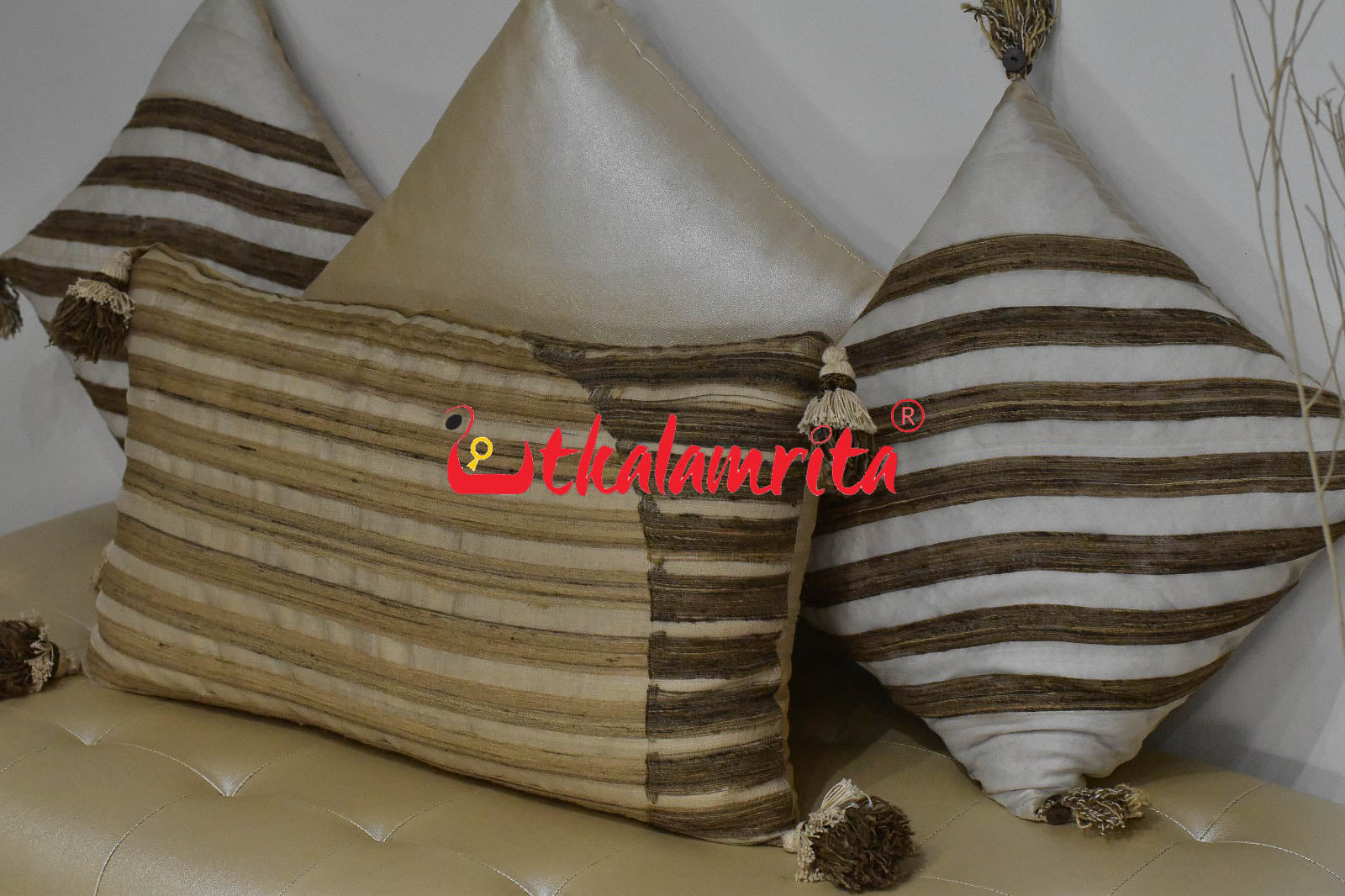 Diagonal Striped Cushion