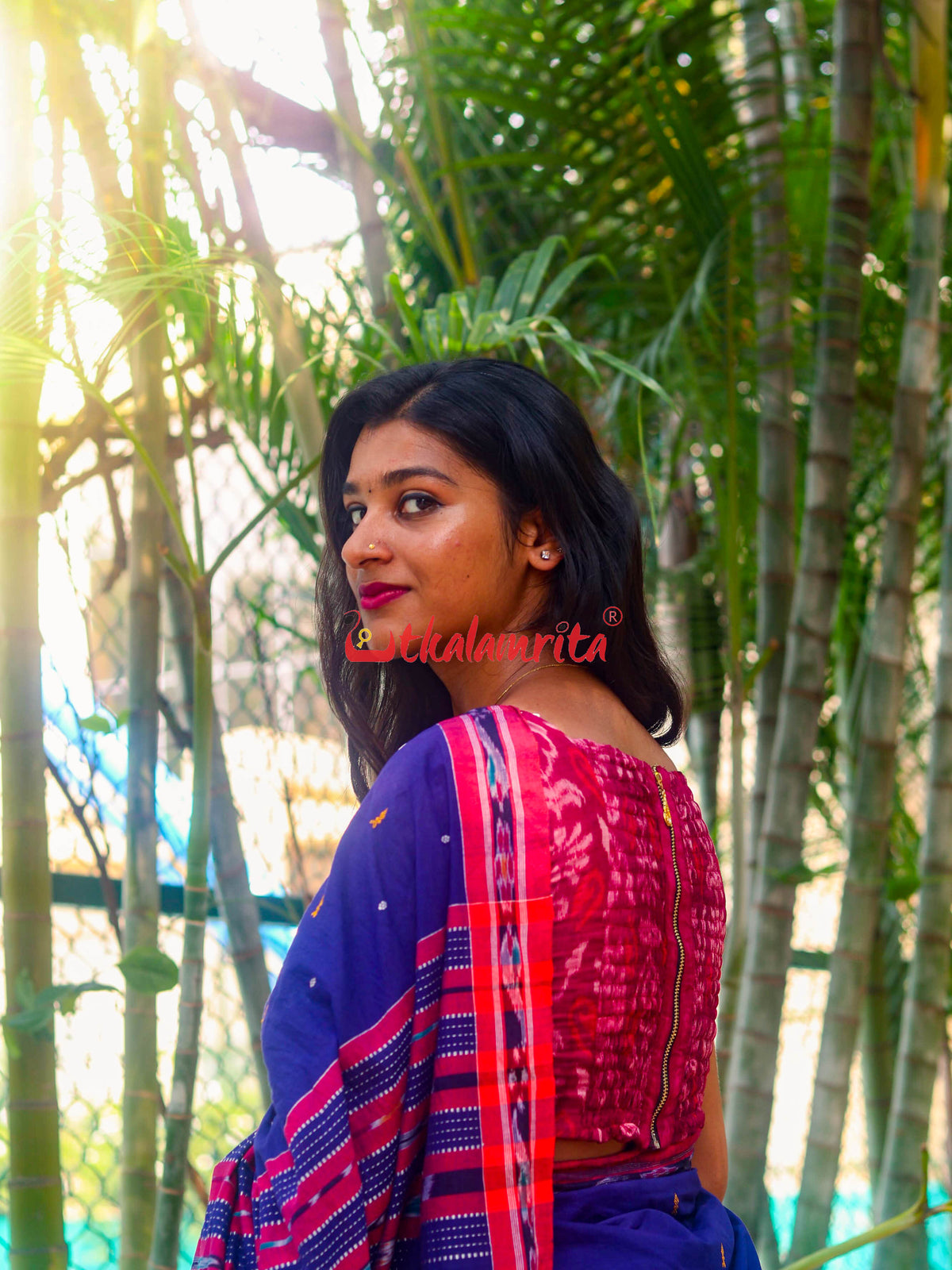 Magenta Flower Bandha Designer Padded (Blouse)