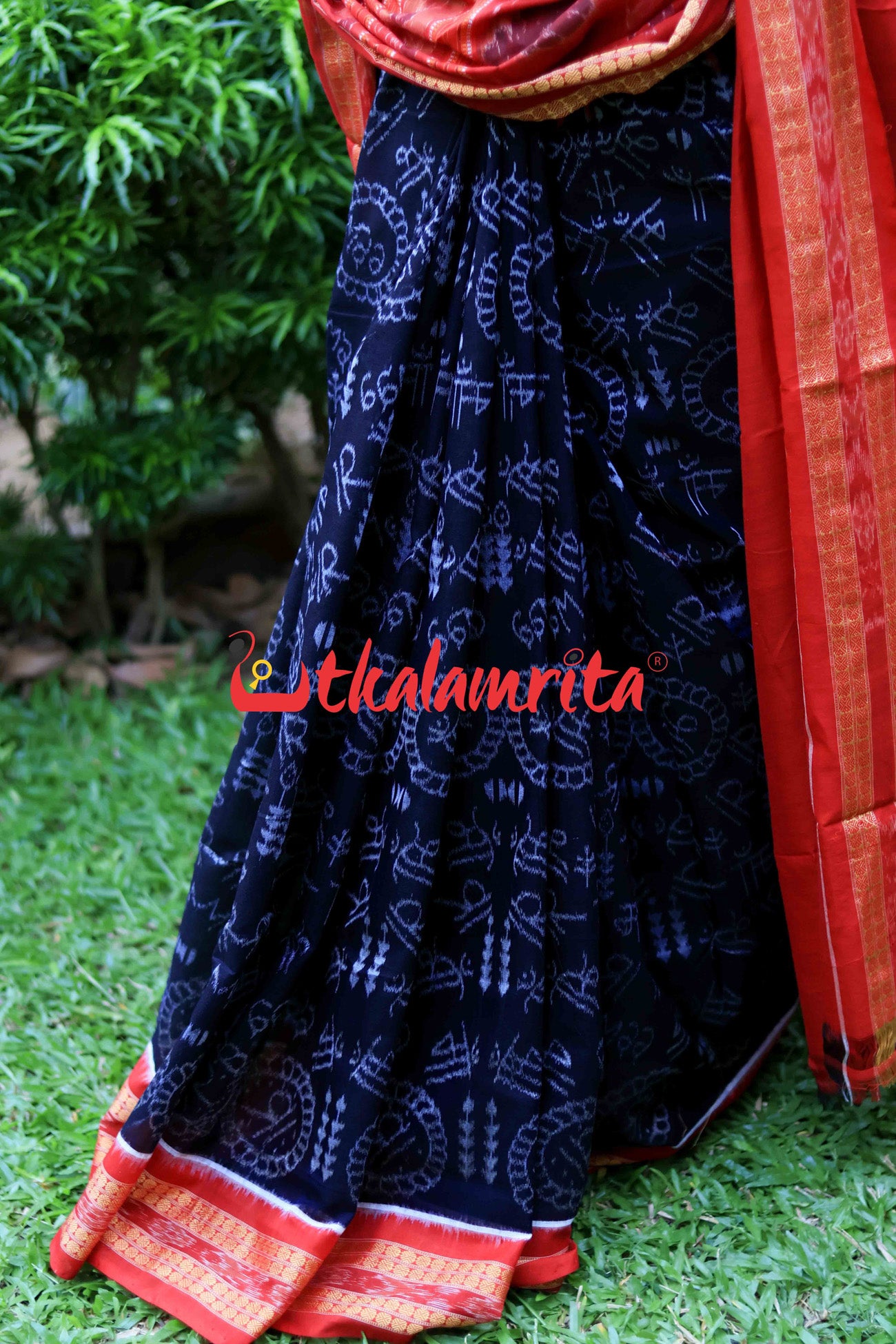 Black Red Maa Cotton Saree