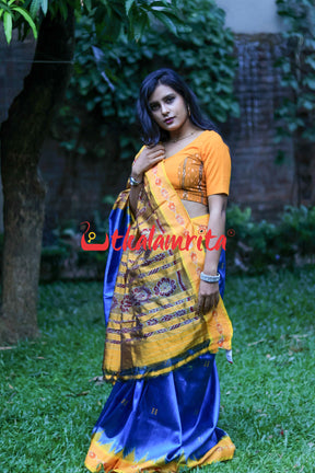 Krushna Yellow Buti Khandua Silk Saree