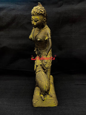 Large Ancient Lady with Animal Dhokra