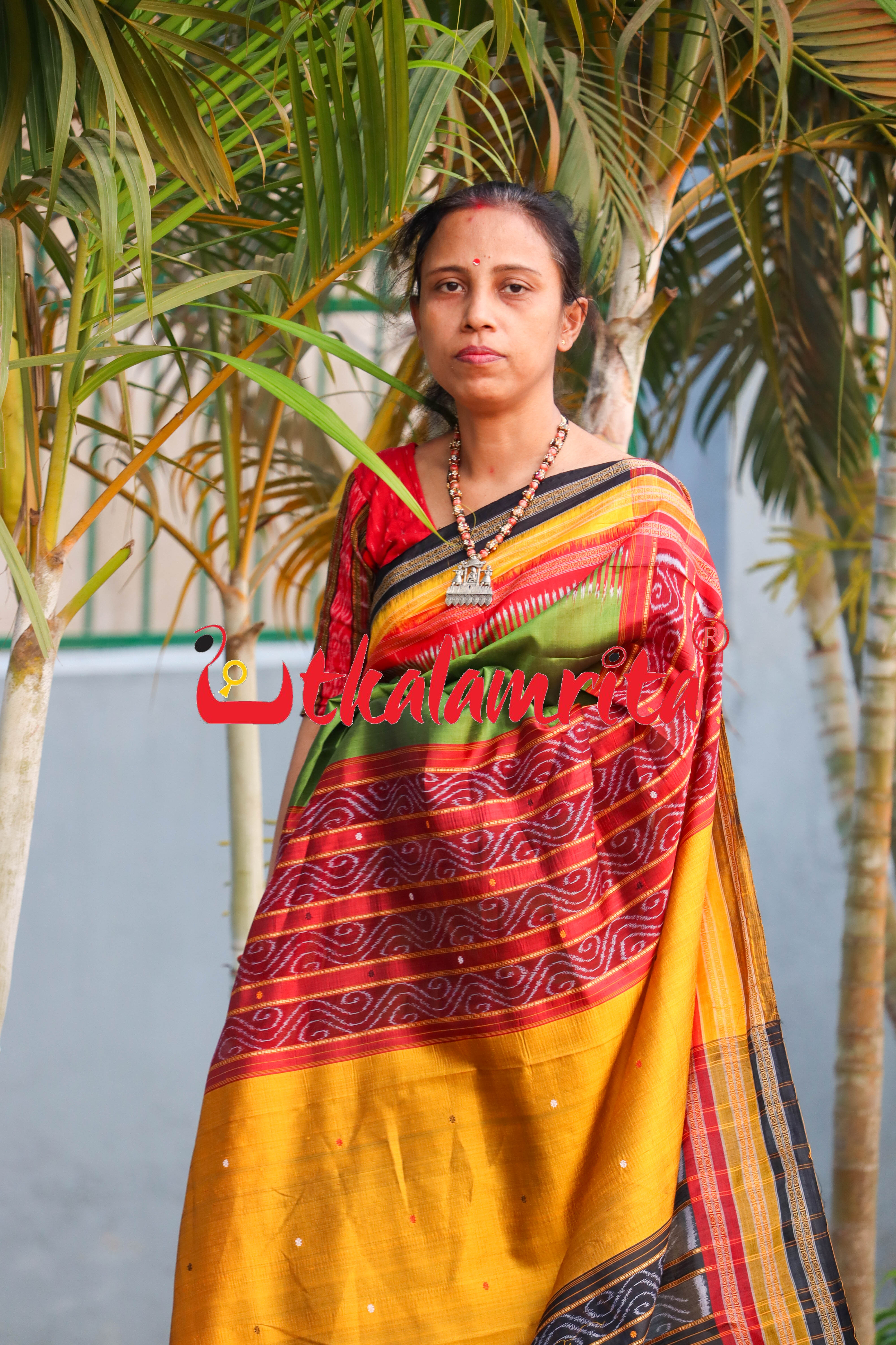 Mehendi Green Kathifera Silk Saree