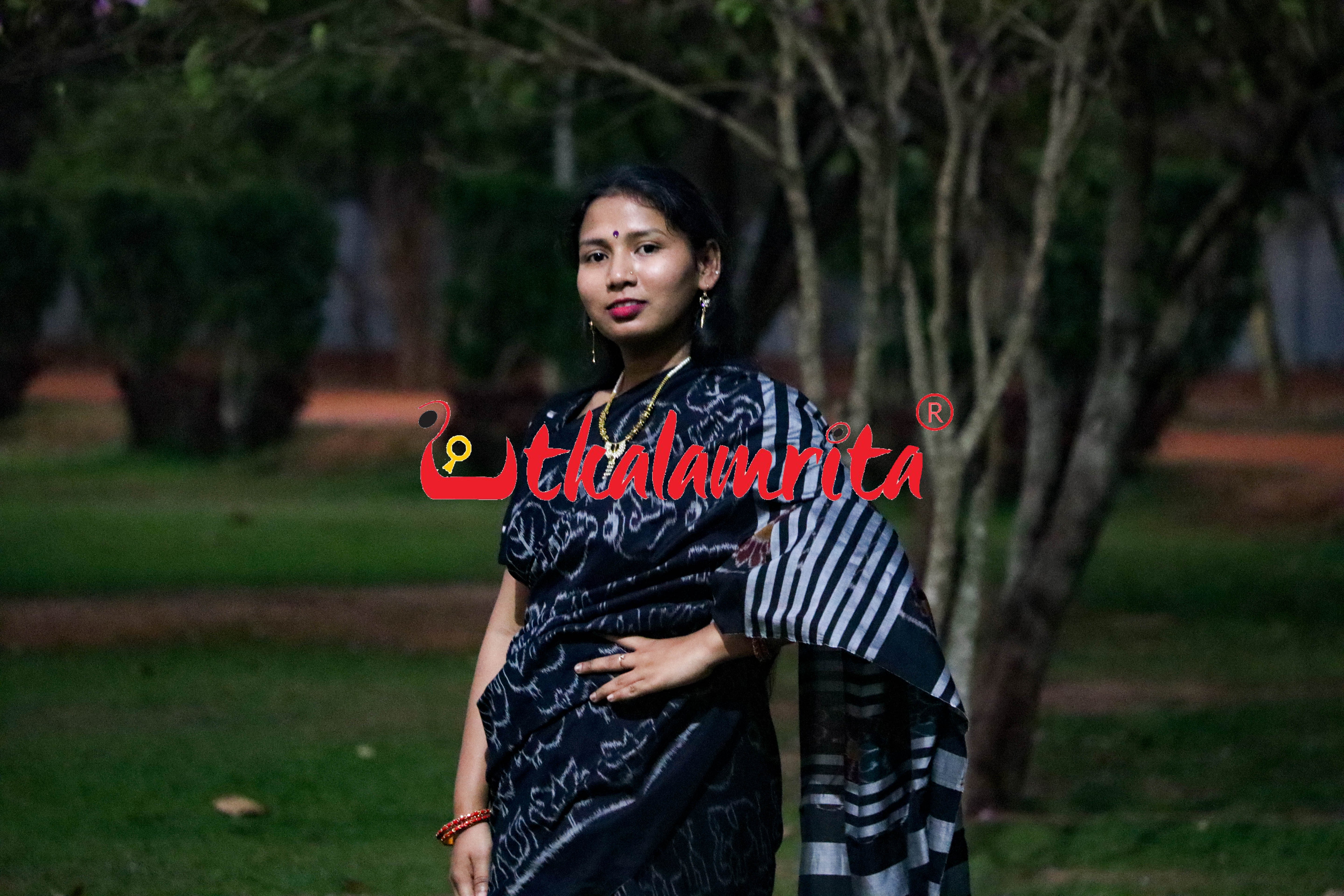Black Nabakothi Khandua Cotton Saree