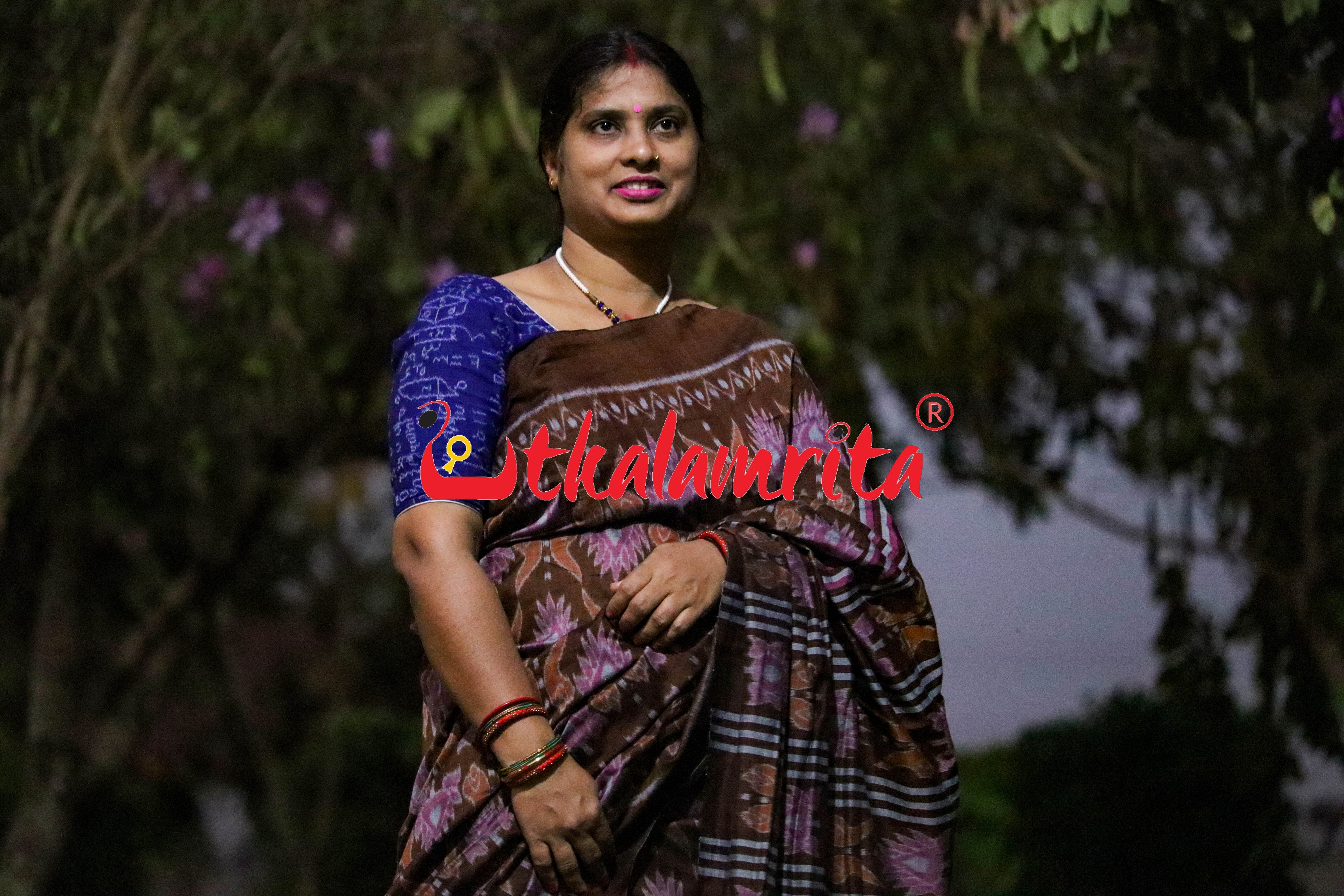 Coffee Jodi Sankha Khandua Cotton Saree