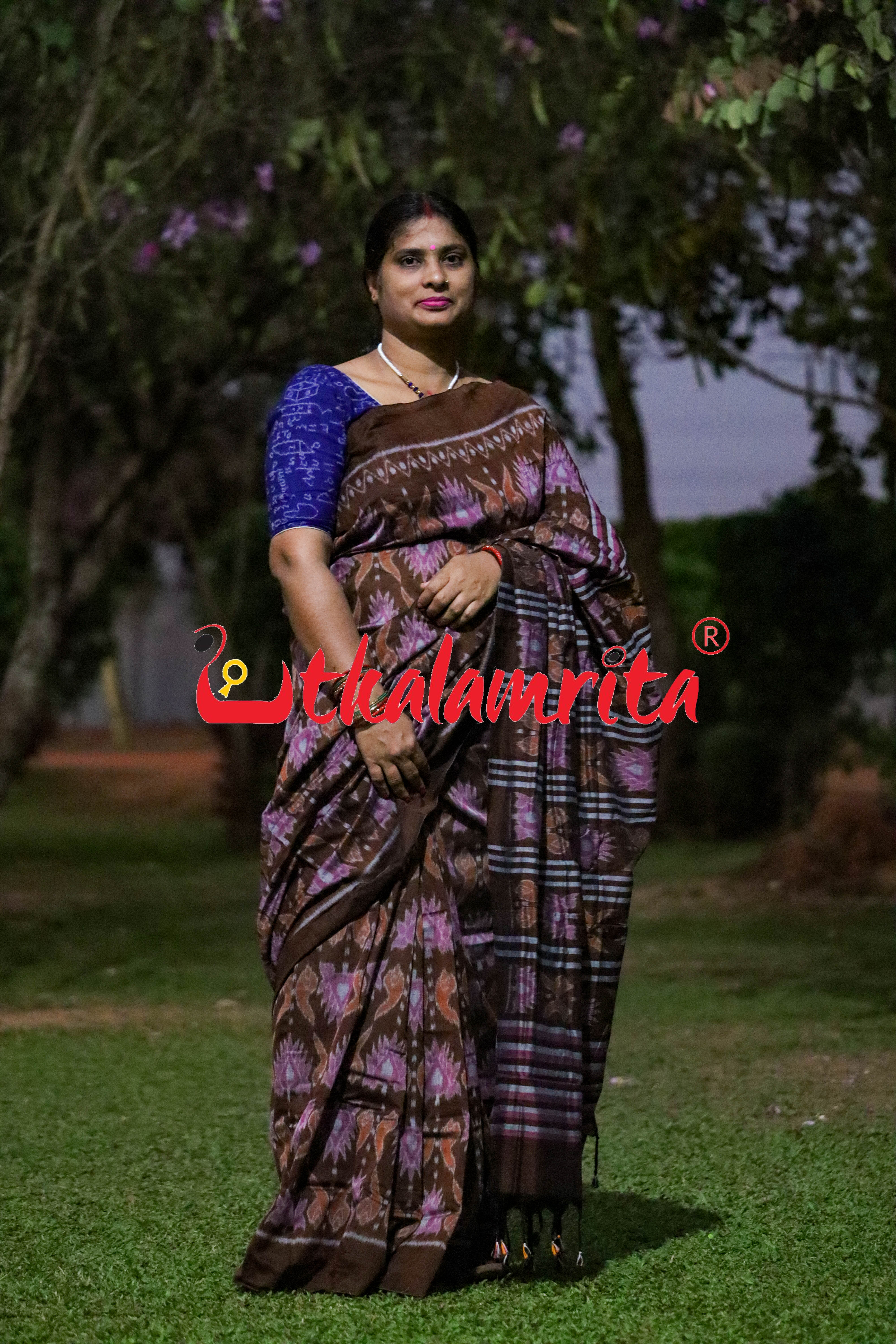 Coffee Jodi Sankha Khandua Cotton Saree