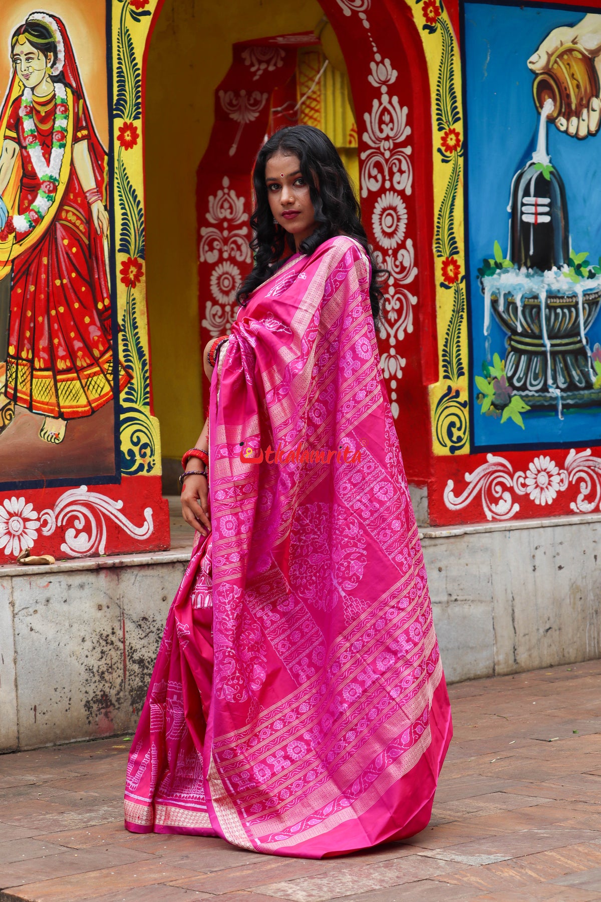 Rani Seven Wonders of the World Sambalpuri Silk Saree