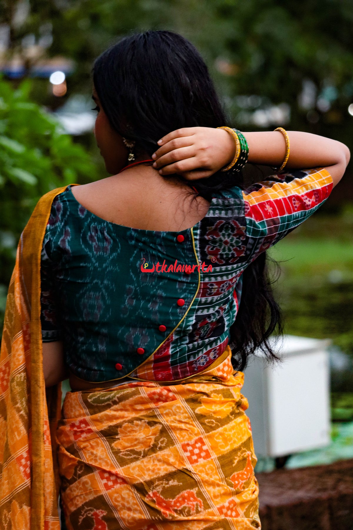 Forest Green with Utakal Laxmi Designer (Blouse)