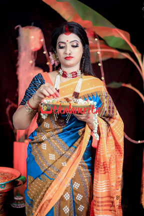 Sumati Blue Taj Mahal Sambalpuri Bapta Saree