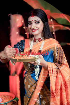 Sumati Blue Taj Mahal Sambalpuri Bapta Saree