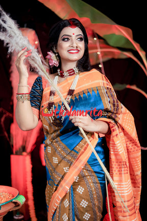 Sumati Blue Taj Mahal Sambalpuri Bapta Saree