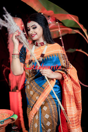Sumati Blue Taj Mahal Sambalpuri Bapta Saree