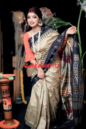 Earth Colour Tribal Sambalpuri Silk Saree