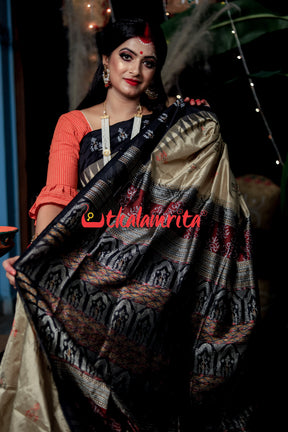 Earth Colour Tribal Sambalpuri Silk Saree