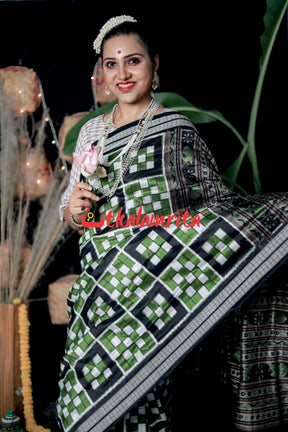 7 Kuthi Mehendi Sambalpuri Silk Saree