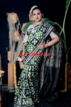 7 Kuthi Mehendi Sambalpuri Silk Saree