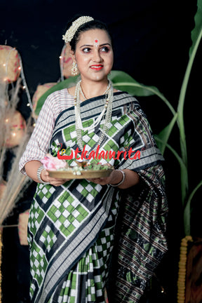 7 Kuthi Mehendi Sambalpuri Silk Saree