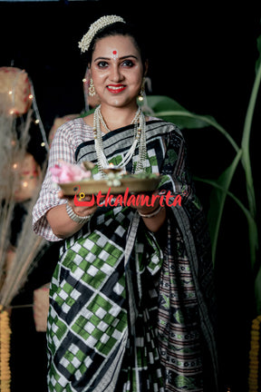 7 Kuthi Mehendi Sambalpuri Silk Saree