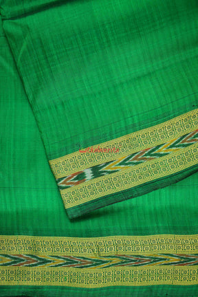 Green Bandha Border Silk (Fabric)