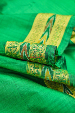 Green Bandha Border Silk (Fabric)