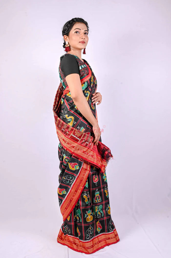 Black Nabarangi Silk Saree