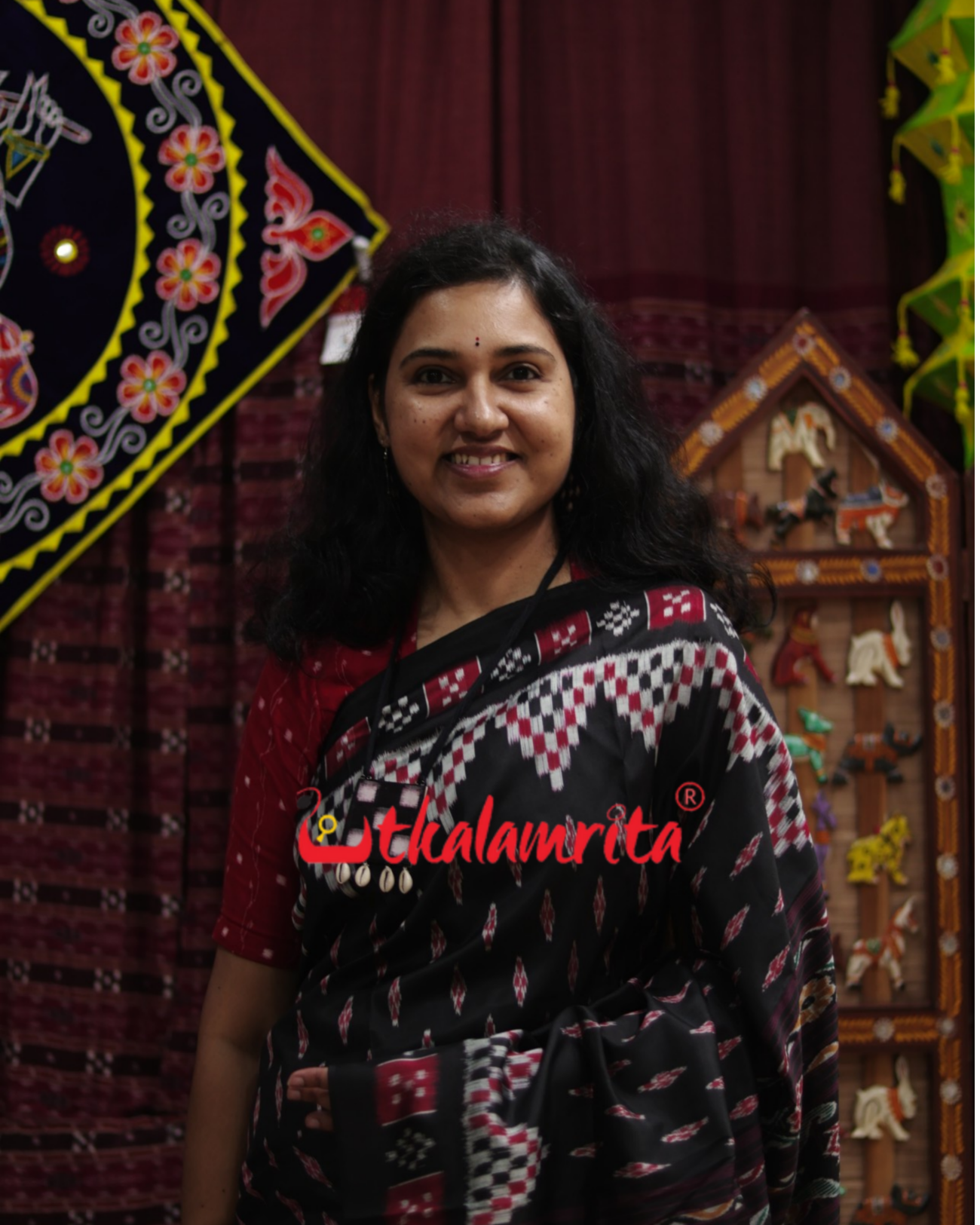 Black Body Bandha Pasapali Border Khandua Silk Saree