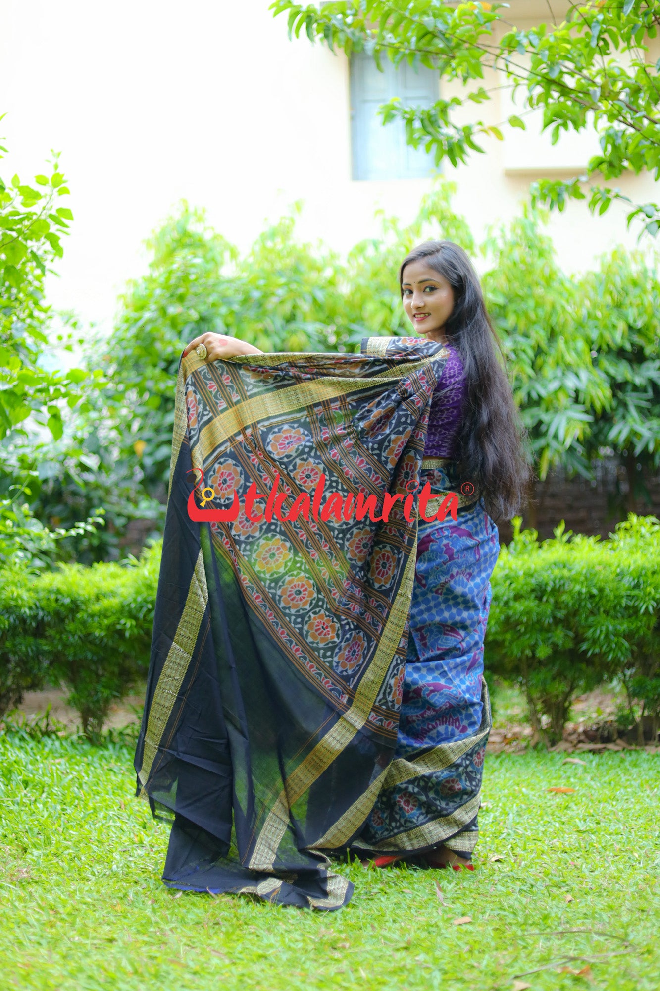 Peacocks Sambalpuri Bandha Cotton Saree