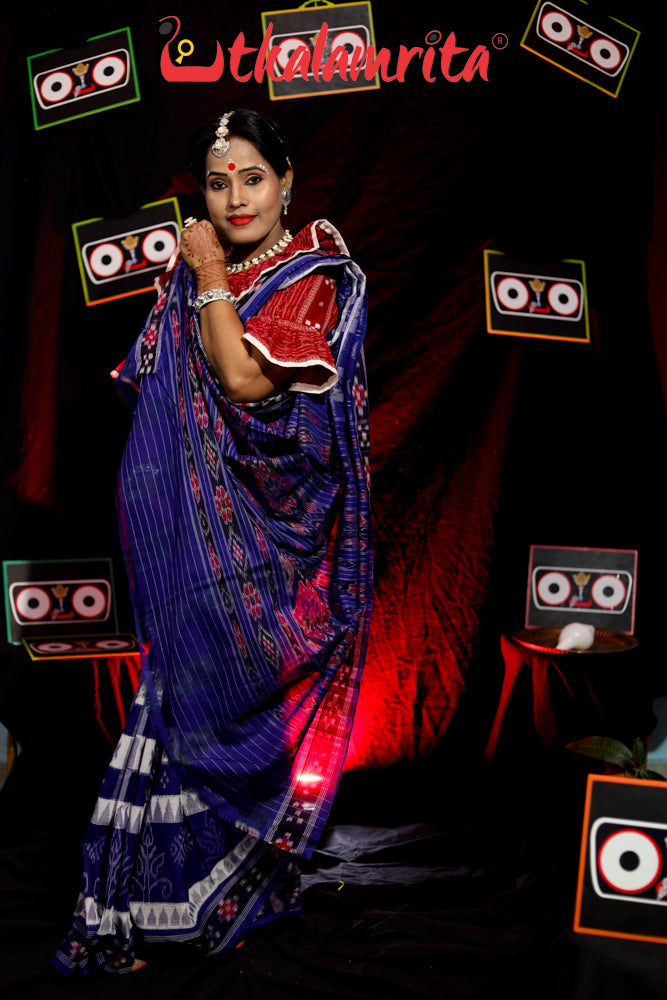 Me in Blue Hycco Khandua Cotton Saree