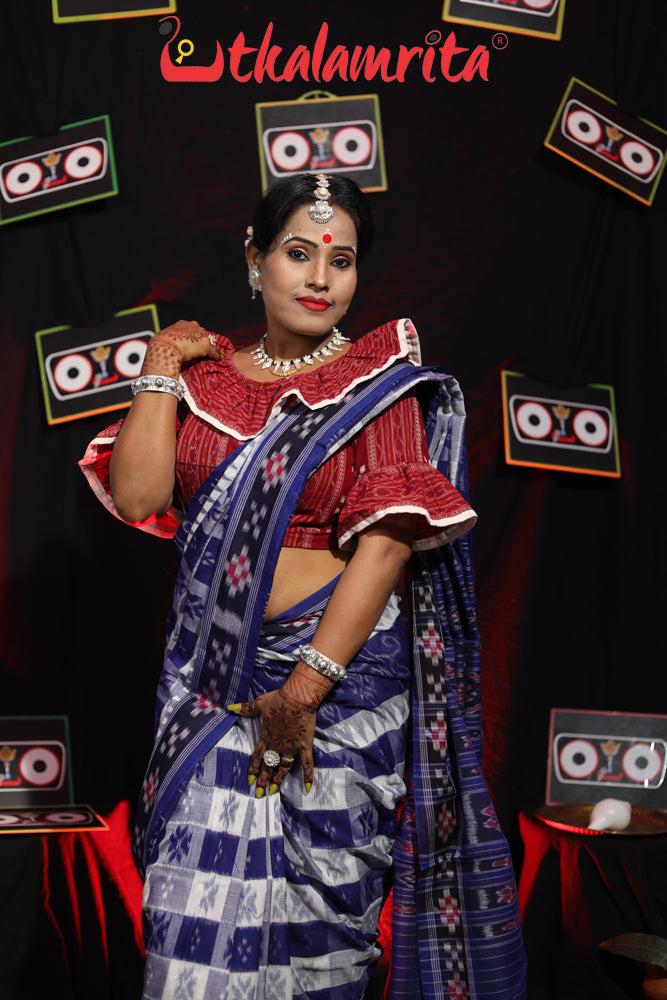 Me in Blue Hycco Khandua Cotton Saree