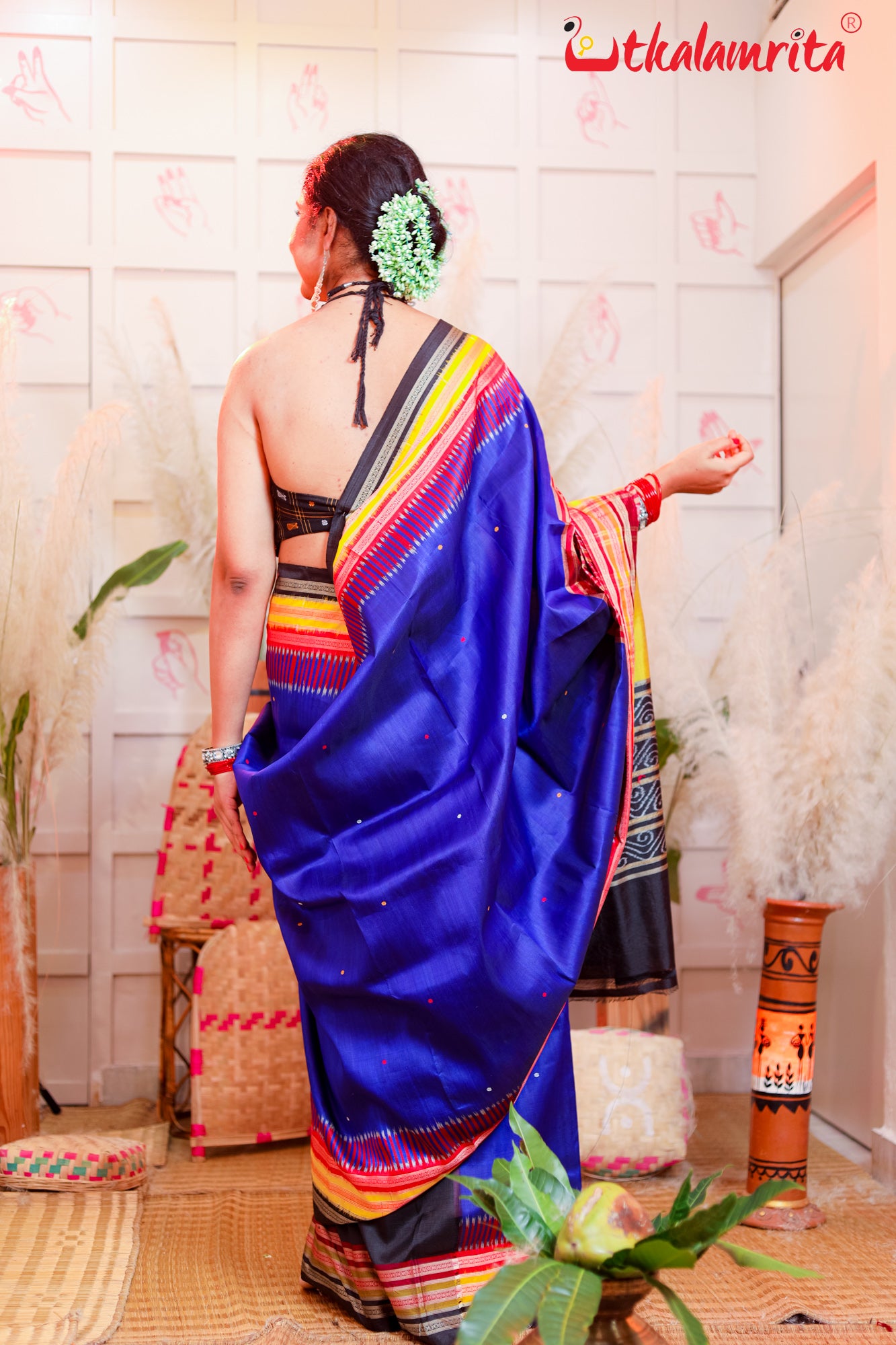 Blue Kathifera Silk Saree