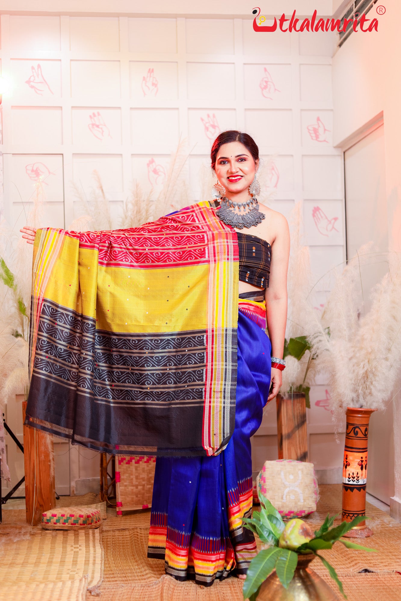 Blue Kathifera Silk Saree