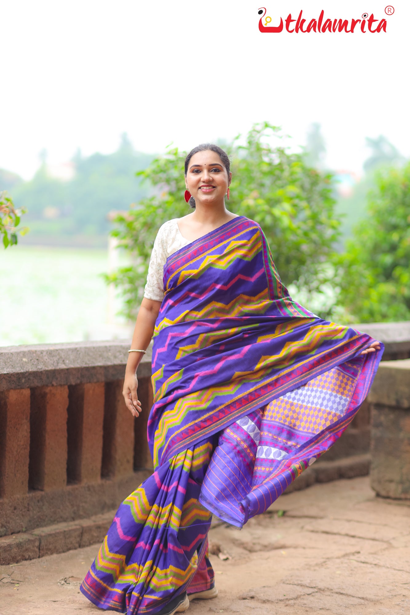 Blue Taranga Ikat Dongria Silk Saree