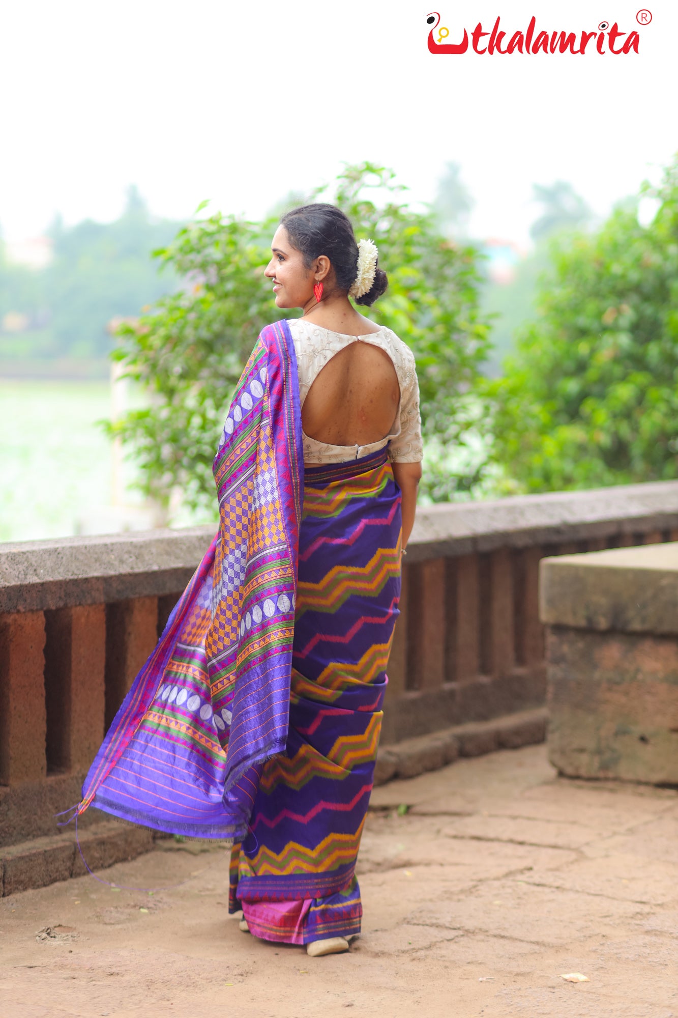 Blue Taranga Ikat Dongria Silk Saree