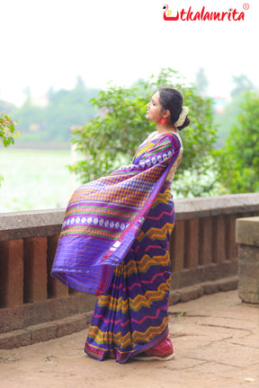 Blue Taranga Ikat Dongria Silk Saree