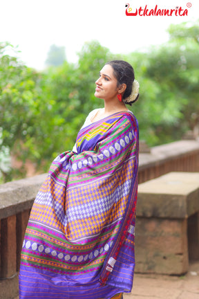 Blue Taranga Ikat Dongria Silk Saree