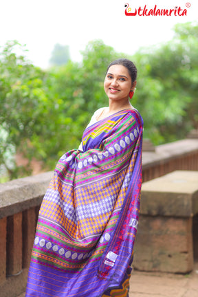 Blue Taranga Ikat Dongria Silk Saree