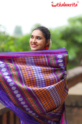 Blue Taranga Ikat Dongria Silk Saree