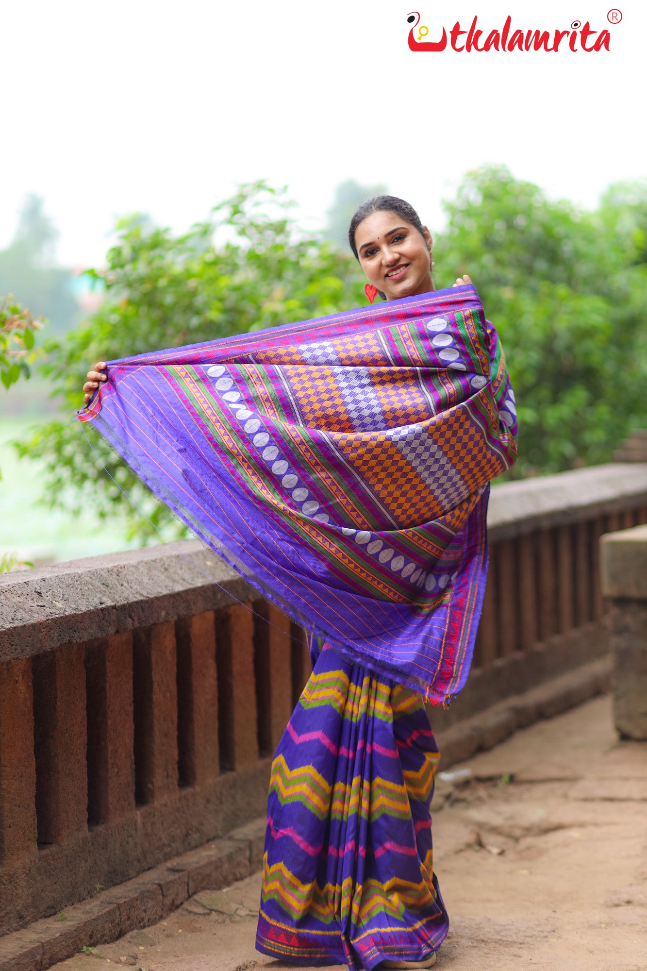 Blue Taranga Ikat Dongria Silk Saree